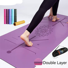 Load image into Gallery viewer, TPE Yoga Double Layer Non-Slip Mat Yoga Exercise Pad
